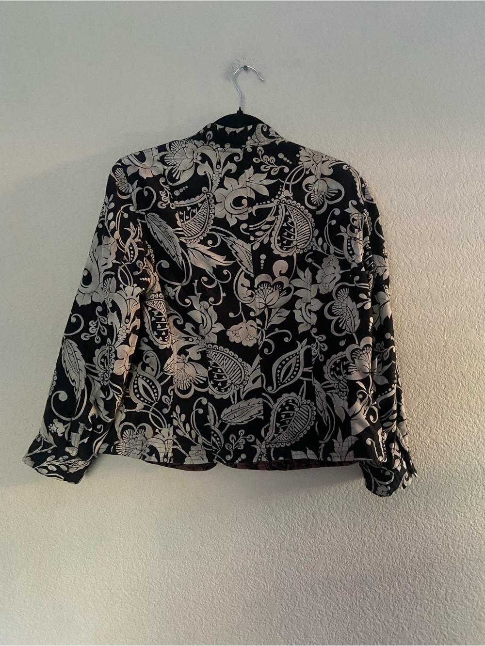Sigrid Olsen Women's Quilted Jacket 100% Silk Sz 12 Reversible dusty rose black - Picture 6 of 11